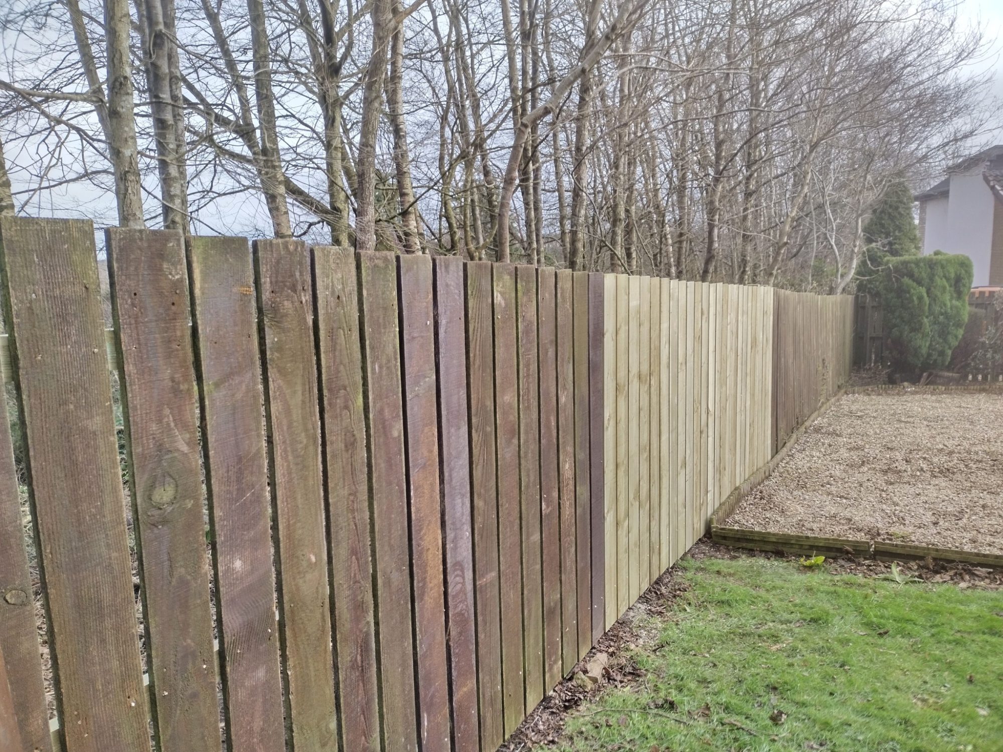 Fence fixed from storm damage